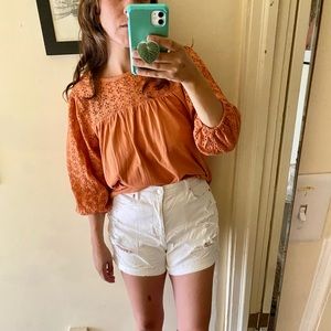 NWT J. Crew Eyelet Yoke Blouse